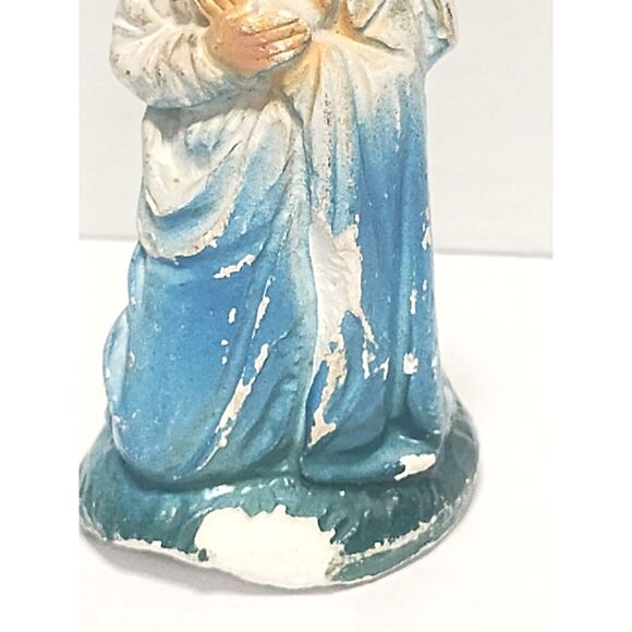 Lot of 2 Vintage Nativity Figurines 4" Scale Chalkware Mary & Wise Man MCM - Picture 12 of 16